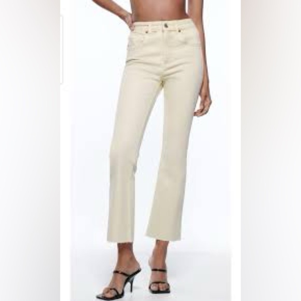 Zara crop flare jeans